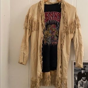 vintage leather fringe jacket